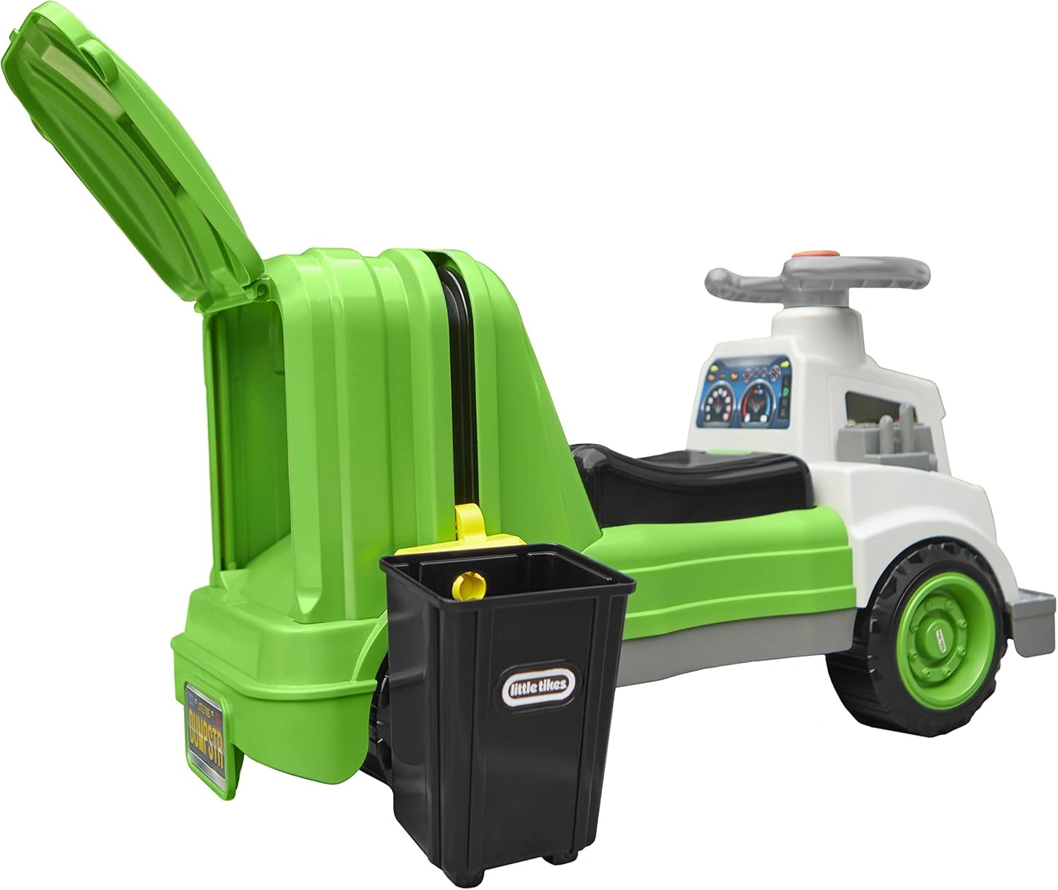 Little Tikes Dirt Diggers Garbage Truck Scoot Ride On with Real Working Horn and Trash Bin for Themed Roleplay for Boys, Girls, Kids, Toddlers Ages 2 to 5 Years, Large