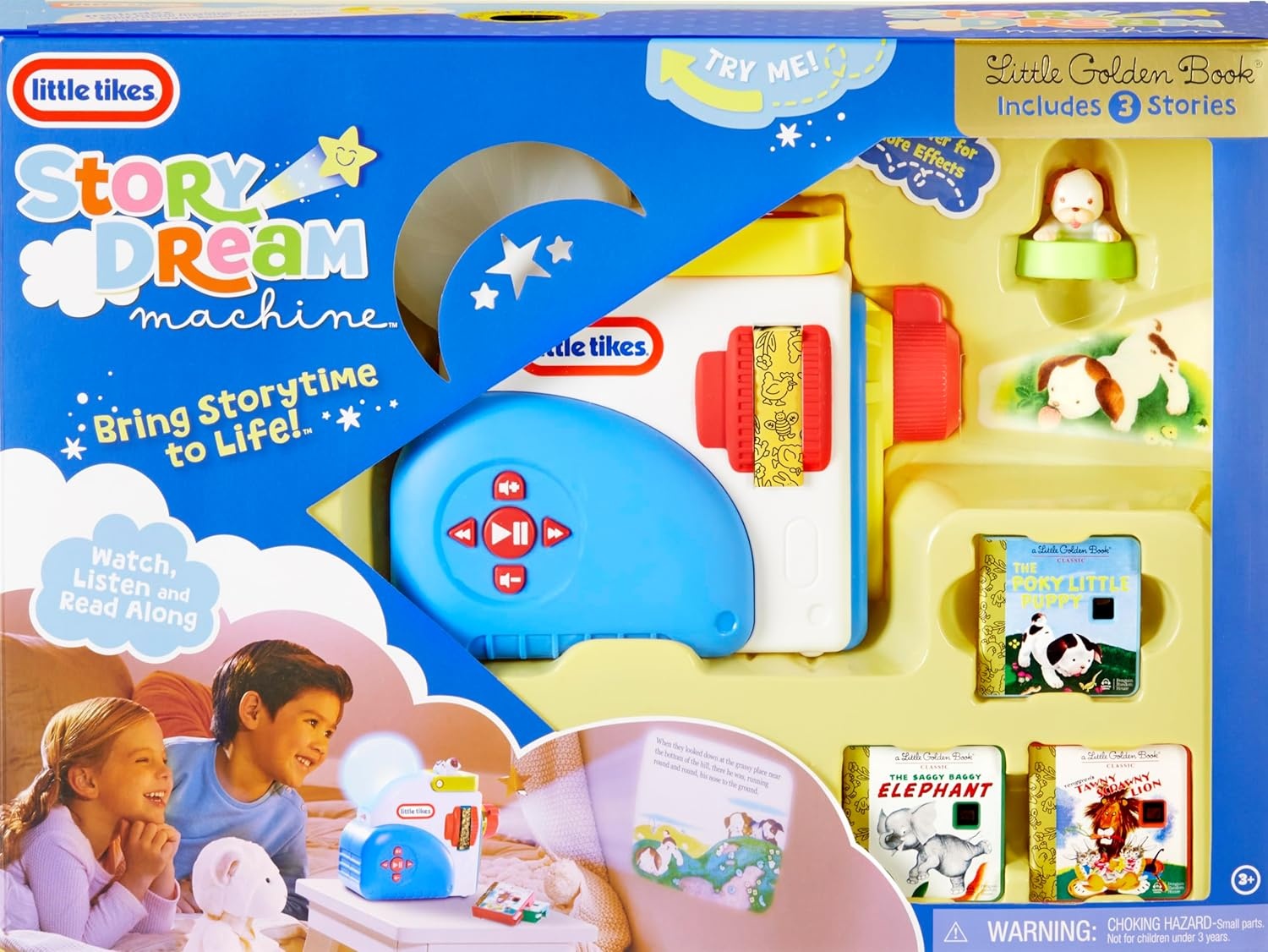 Little Tikes Story Dream Machine Starter Set, Storytime, Books, Little Golden Book, Audio Play, The Poky Little Puppy Character, Nightlight, Toy Gift for Toddlers and Kids Girls Boys Ages 3+