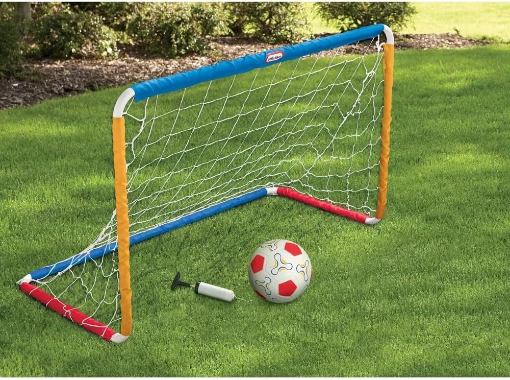 Little Tikes Easy Score Soccer Set Game Outdoor Toys for Backyard Fun Summer Play – Goal with Net, Soccer Ball, and Pump Included – Lawn Activities for Kids, Toddlers, Boys Girls Ages 2+