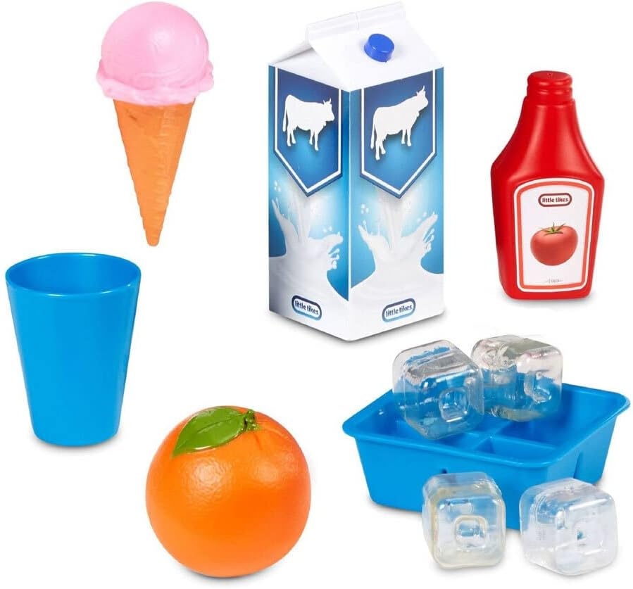 Little Tikes First Fridge Refrigerator with Ice Dispenser Pretend Play Appliance for Kids, Play Kitchen Set with Playset Accessories Unique Toy Multi-Color, 15.8 Wide x 11.5 deep x 23 Tall(Fridge)