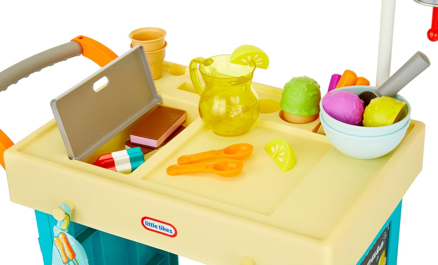 Little Tikes 2-in-1 Lemonade and Ice Cream Stand with 25 Accessories and Chalkboard For Kids Ages 2 plus(Stand)