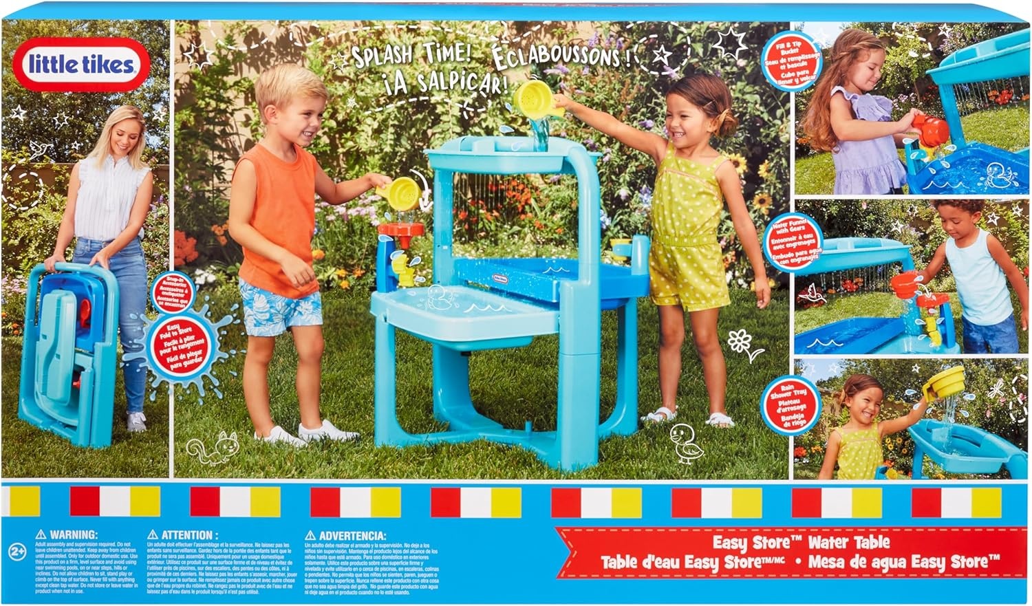 Little Tikes Easy Store Outdoor Folding Water Play Table with Accessories for Kids, Children, Boys & Girls 3+ Years, Mutlicolor, 660429C3