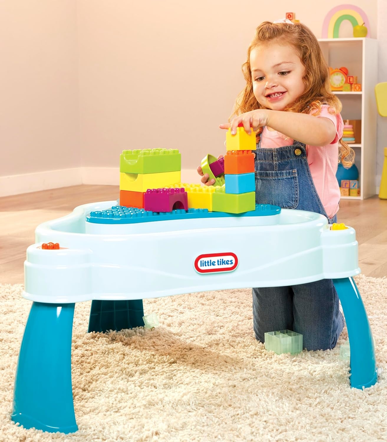 Little Tikes Build & Splash Water Table with 25 Piece Accessories – Wet/Dry Play, Indoor/Outdoor with Removeable Grow-with-Me Legs