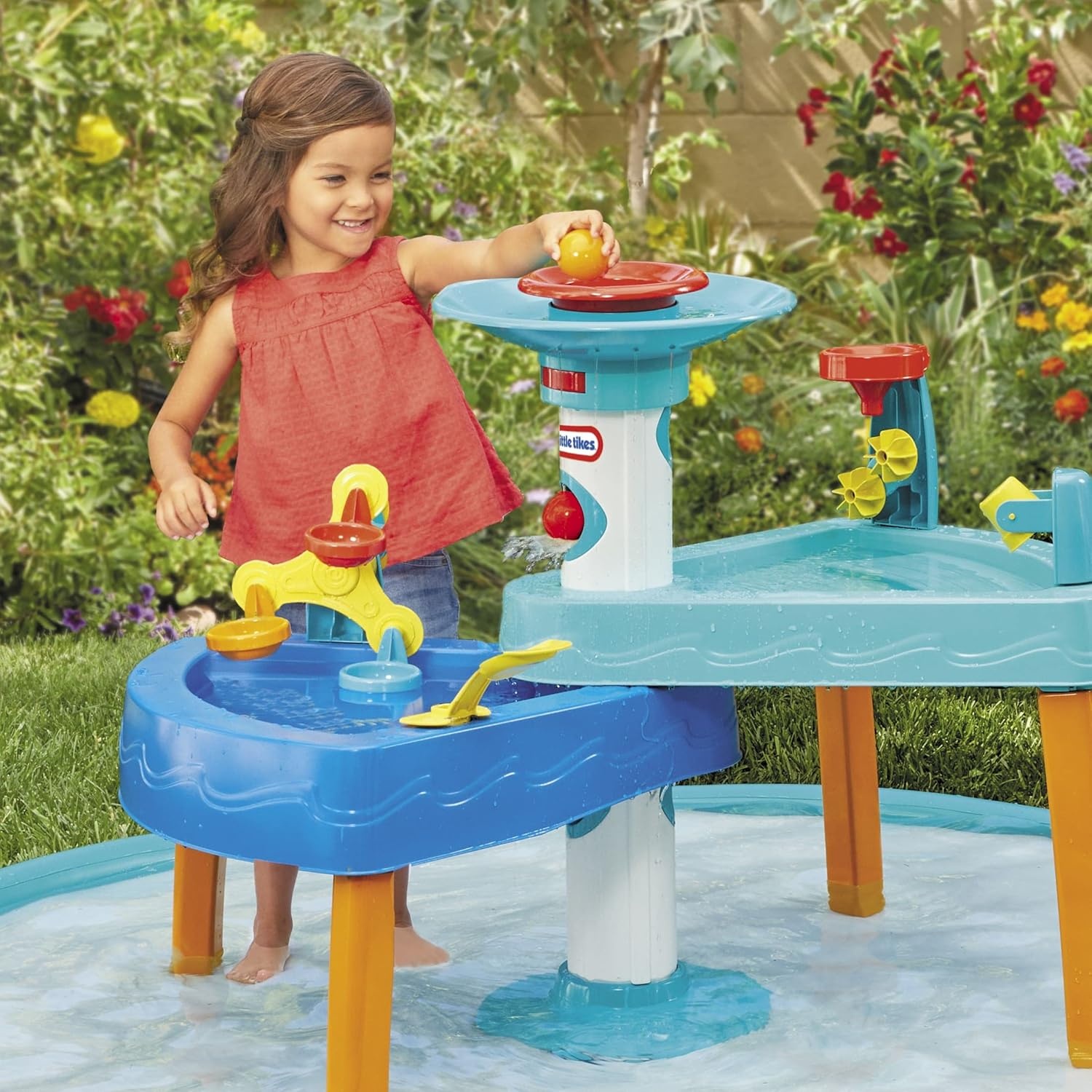 Little Tikes® 3-in-1 Splash ‘n Grow Outdoor Water Play Table with Accessories and Splash Pad for Kids, Children, Boys & Girls 3+ Years