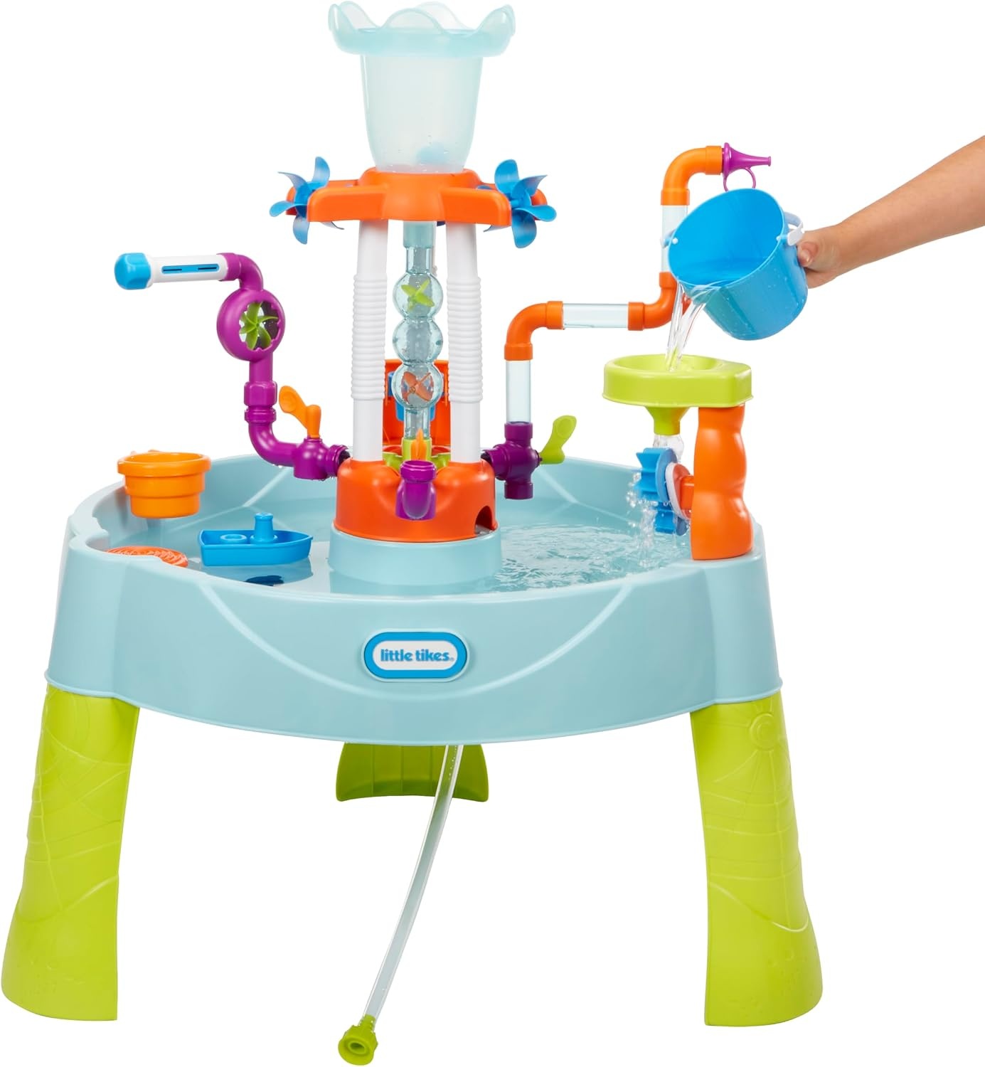Little Tikes Flowin’ Fun Water Table – Kids’ Outdoor Water Playset with Interchangeable Pipes, Faucets, Tower & Accessories – Encourages Creativity & Sensory Exploration – Ideal for Ages 2 to 5 Years