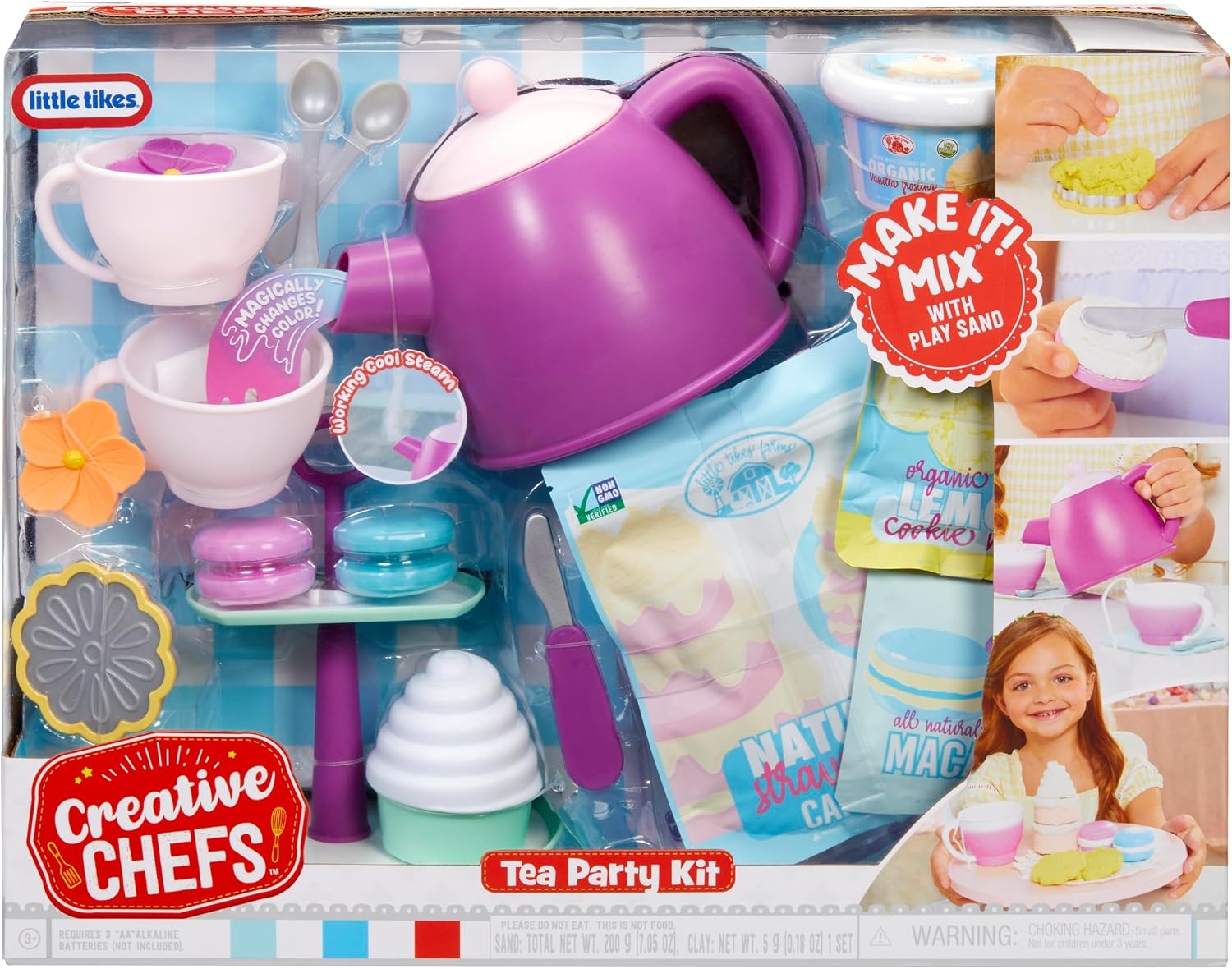Little Tikes Creative Chefs Tea Party Kit with 30 Accessories, Pretend Play Cooking Set, for Boys and Girls Ages 3+ Years